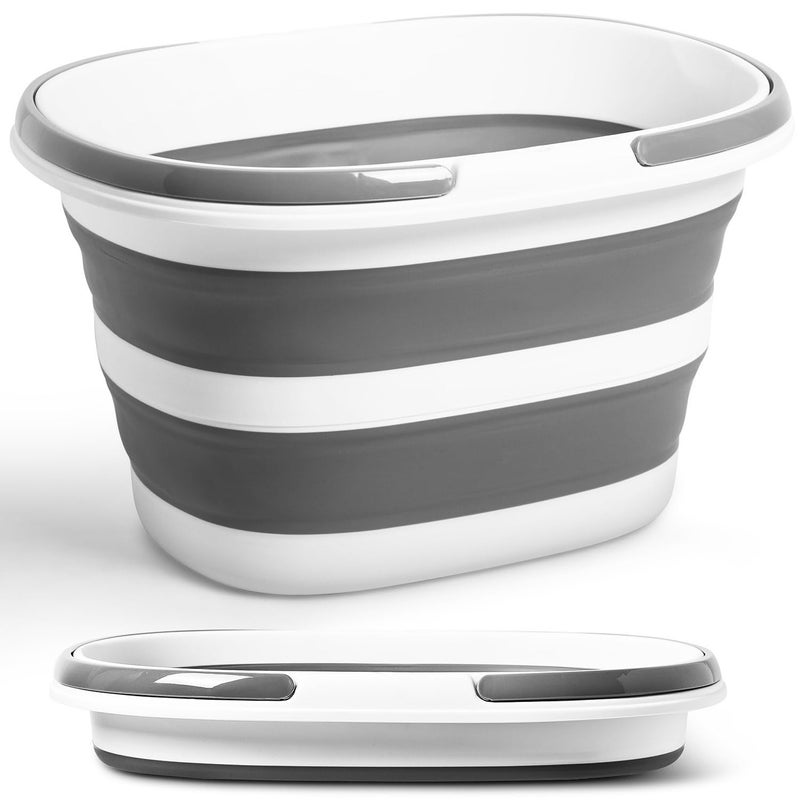 Collapsible Bucket 16L with Handles Cleaning Mop Bucket Space Saving Foldable Silicone Tub for Laundry Storage Camping Portable Wash Basin for Home Car 42 Gallon Compact Utility Plastic Bucket